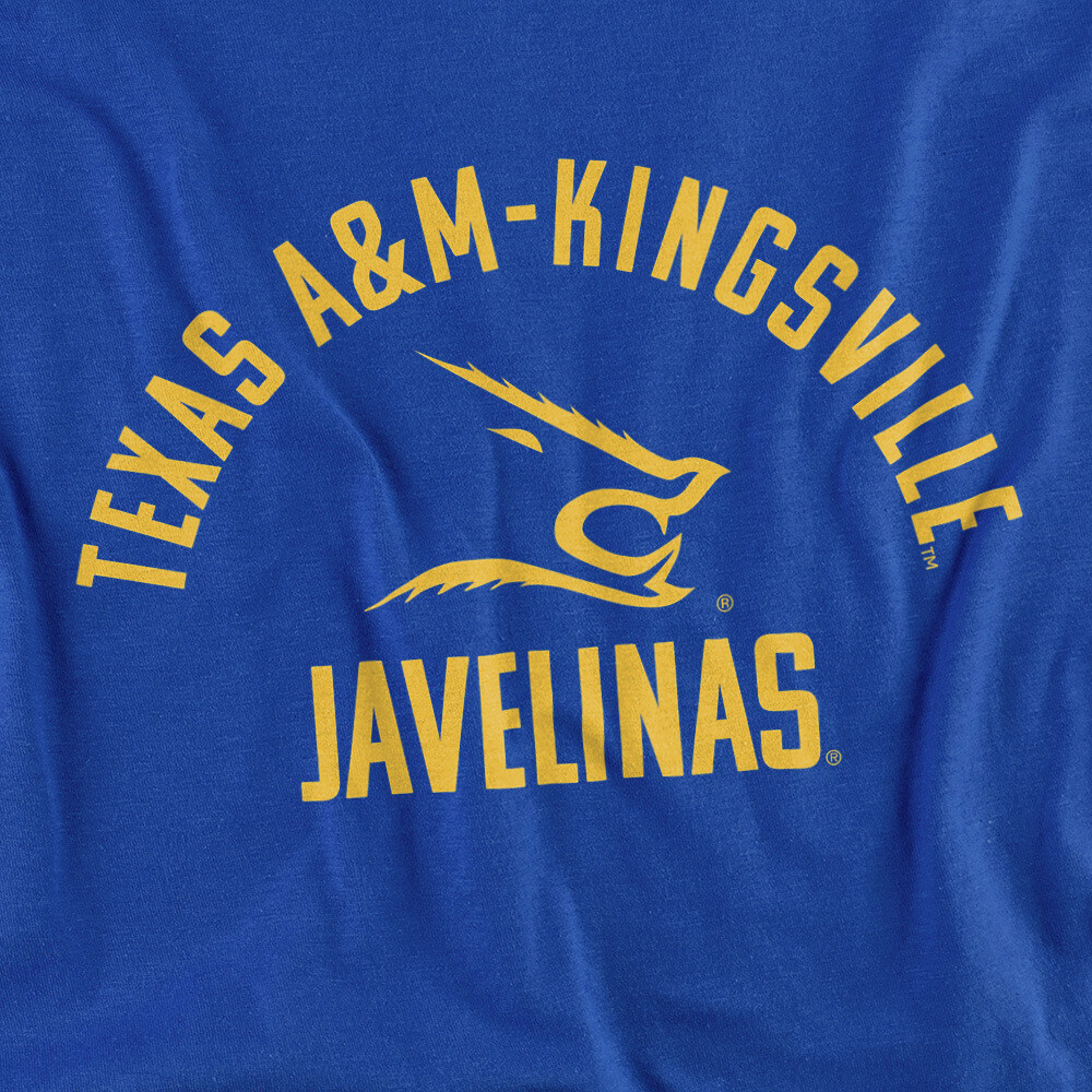 Texas A&M–Kingsville Adult T-Shirt One Color Logo, Royal Blue, S-5XL gallery