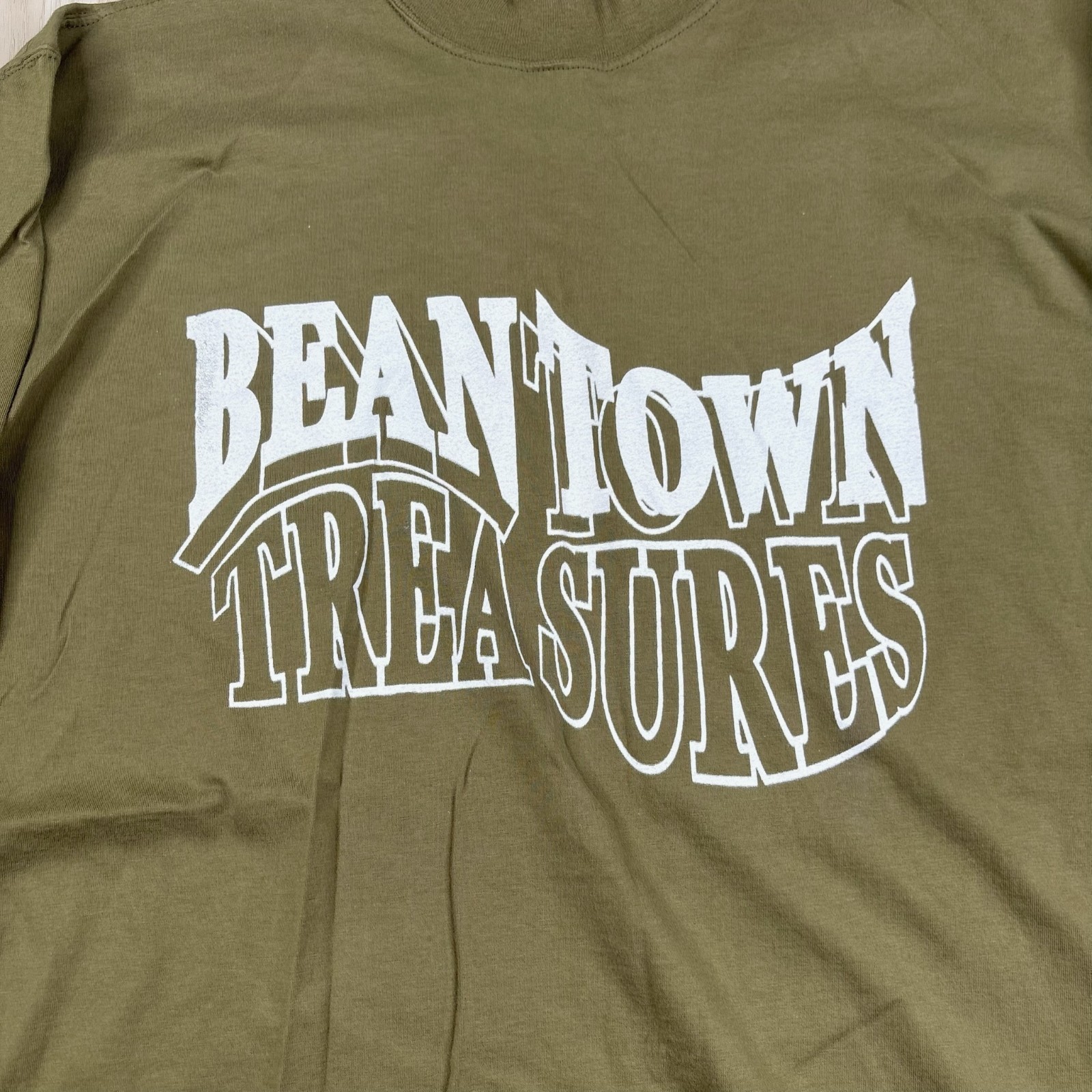 Russell Athletic Mens Khaki Green High Cotton Long Sleeve Graphic T-Shirt 2XL gallery