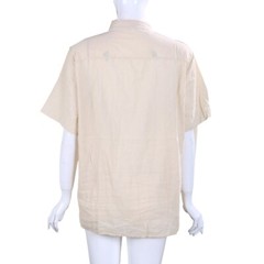 Men Stand Collar Buttons Front Linen Shirts Solid Color Loose Pullover Top M-3XL