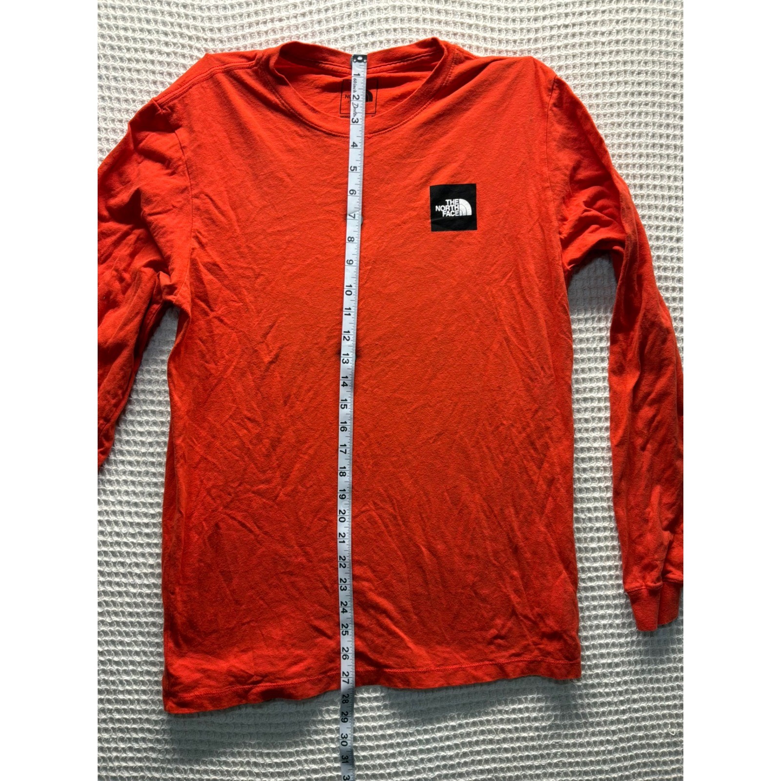 The North Face Long Sleeve T-Shirt Mens M Orange Red Box Logo NF0A3L3E gallery