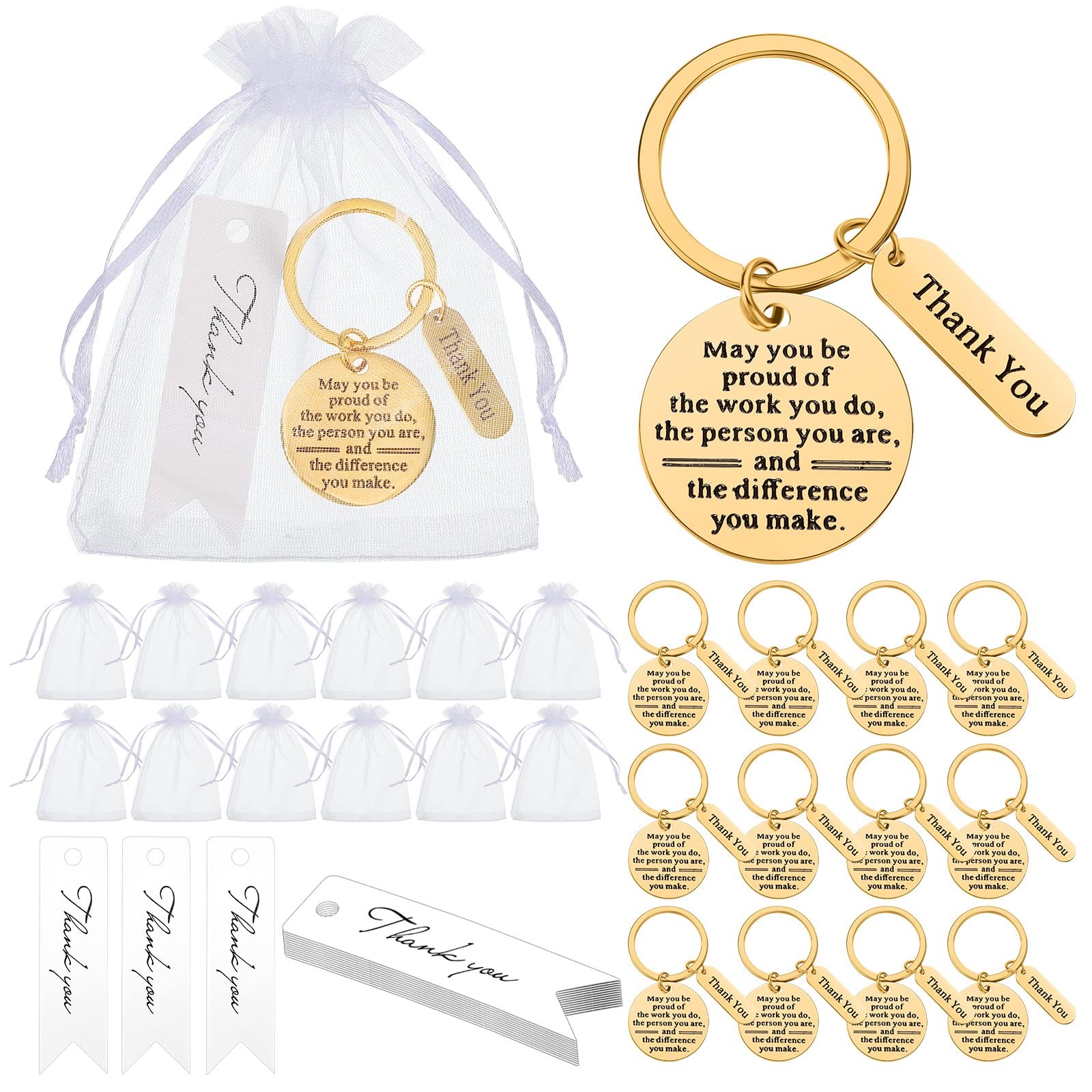 Employee Appreciation Keychain Gift Set Bulk 36 Pack