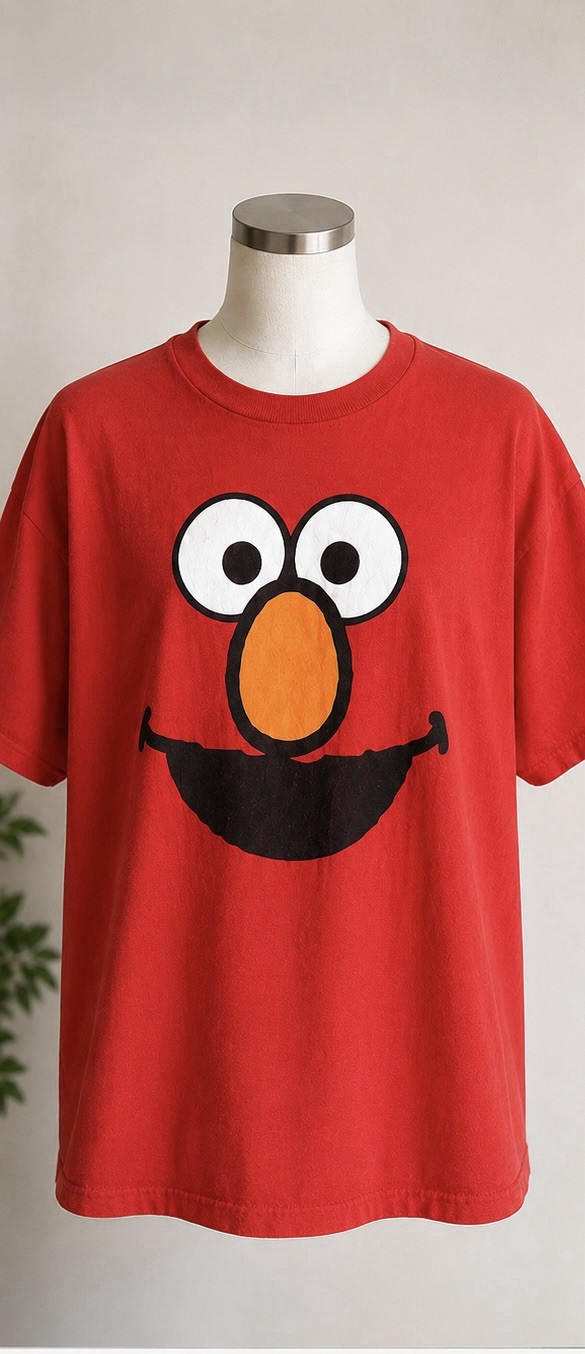 Sesame Street Elmo Face Graphic Print Red Crew Neck Short Sleeve T-Shirt 2XL gallery
