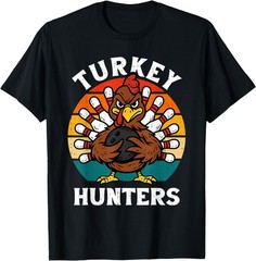 Turkey Hunters Funny Bowling Thanksgiving Fall Autumn Bowler T-Shirt