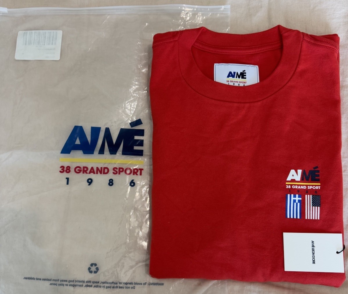 NEW Aime Leon Dore ALD 38-GS Offshore Long-Sleeve Tee 1986 Technohull Red SZ M