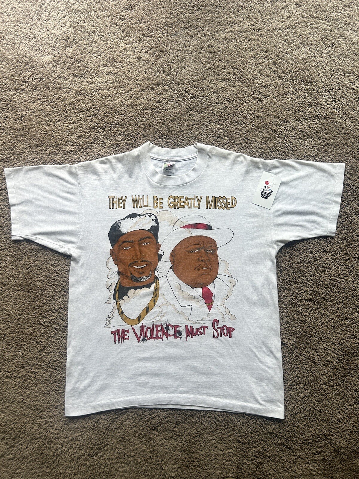 Vintage 2Pac Biggie Smalls ‘Please Stop The Violence’ Rap Tee Tupac Hip-Hop