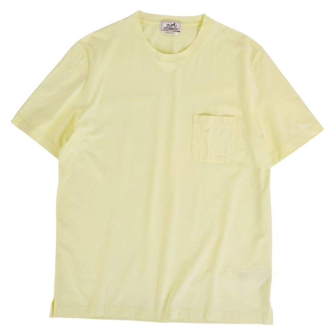 Hermes T Shirt 21SS Top Short Sleeve Cotton Men’s XL Yellow Used MOLO-0
