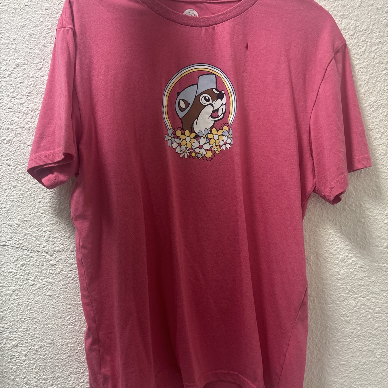 Buc-ee's Shirt Large Pink Short Sleeve Floral lot of 2 Size L gallery