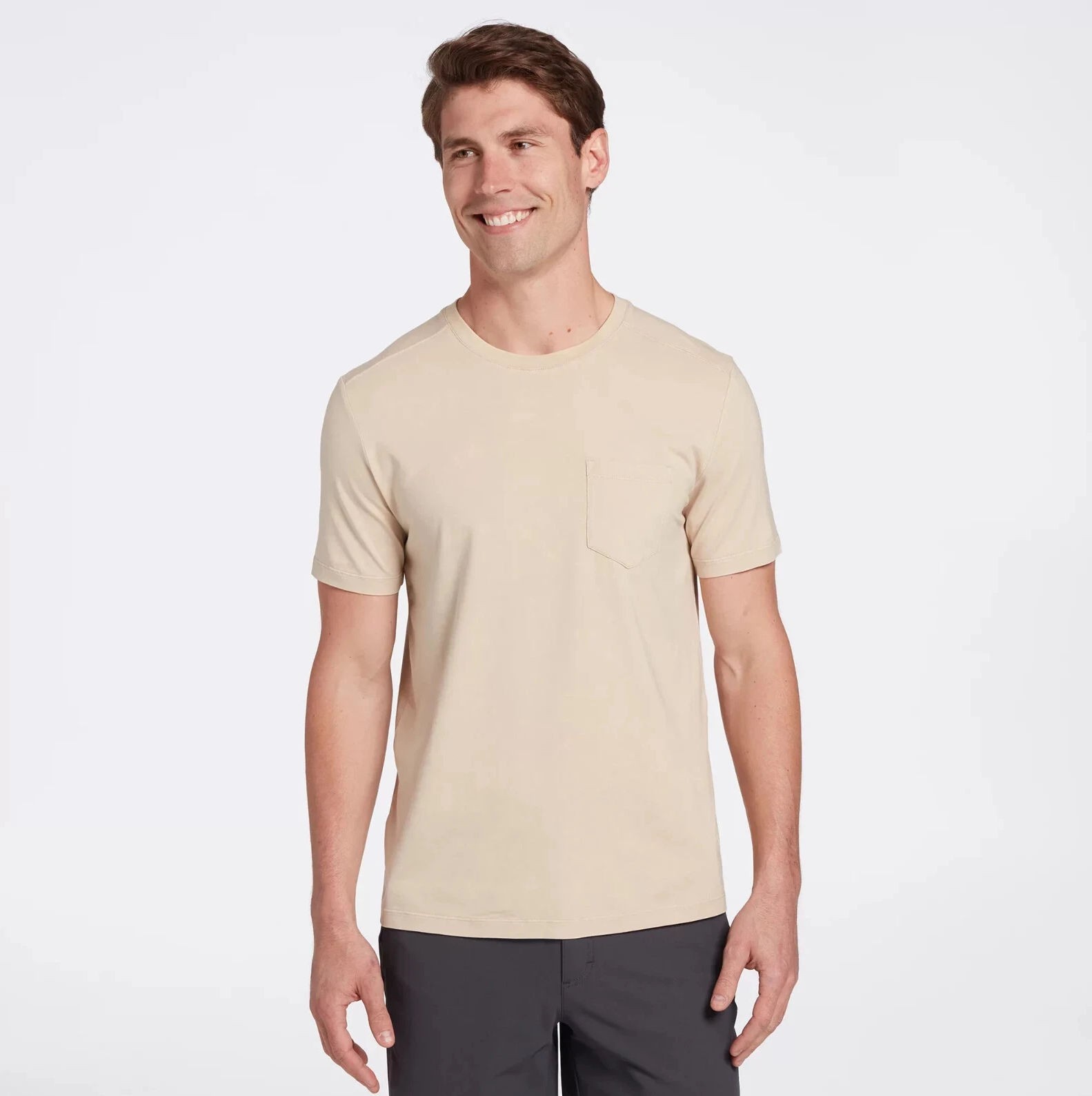 VRST Men's Essential Pocket Tee Khaki Sand Size S gallery