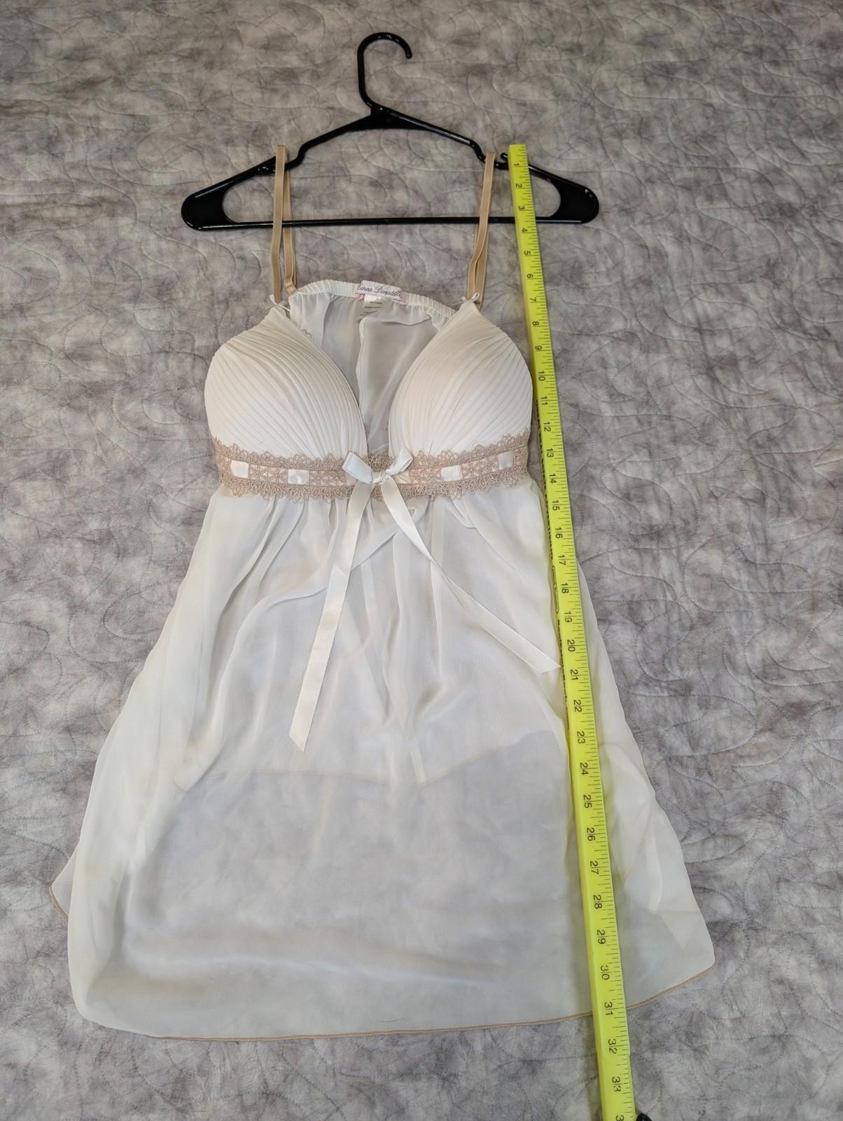 NWOT Linea Donatella Ivory Babydoll Lingerie Lace Pleated XL Bridal gallery