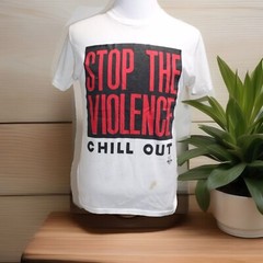 Vintage 1980s Stop The Violence Movement Single Stitch T Shirt Chill Out Large
