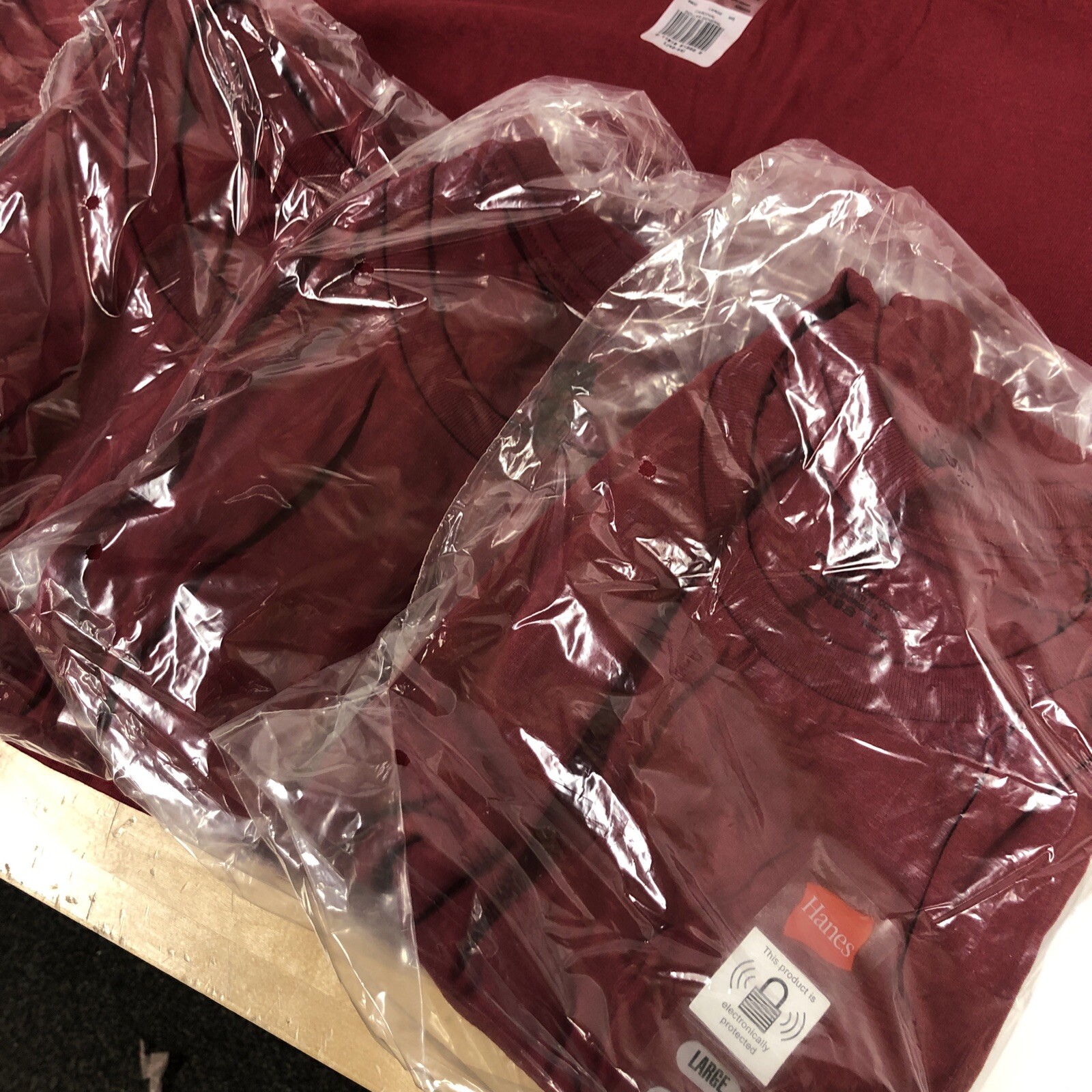 5 Pack Hanes Men’s Comfort Soft Shirts Size Large Burgundy New gallery
