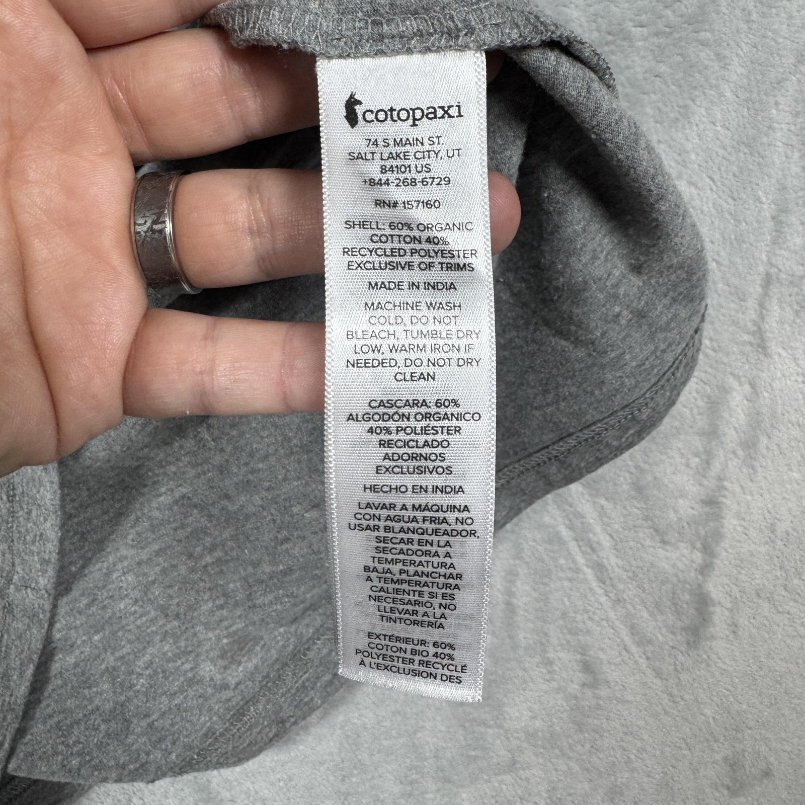Cotopaxi Shirt Mens Medium Gray Organic Recycled Polyester Graphic Do Good Tee gallery