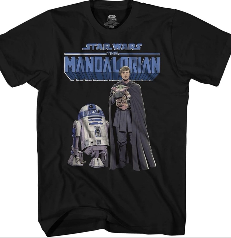 Star Wars The Mandalorian Luke ,R2D2 And Grogu T-Shirt New