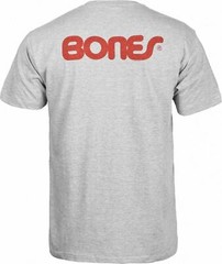 Powell Peralta BONES SWISS TEXT LOGO Skateboard T Shirt ASH GREY