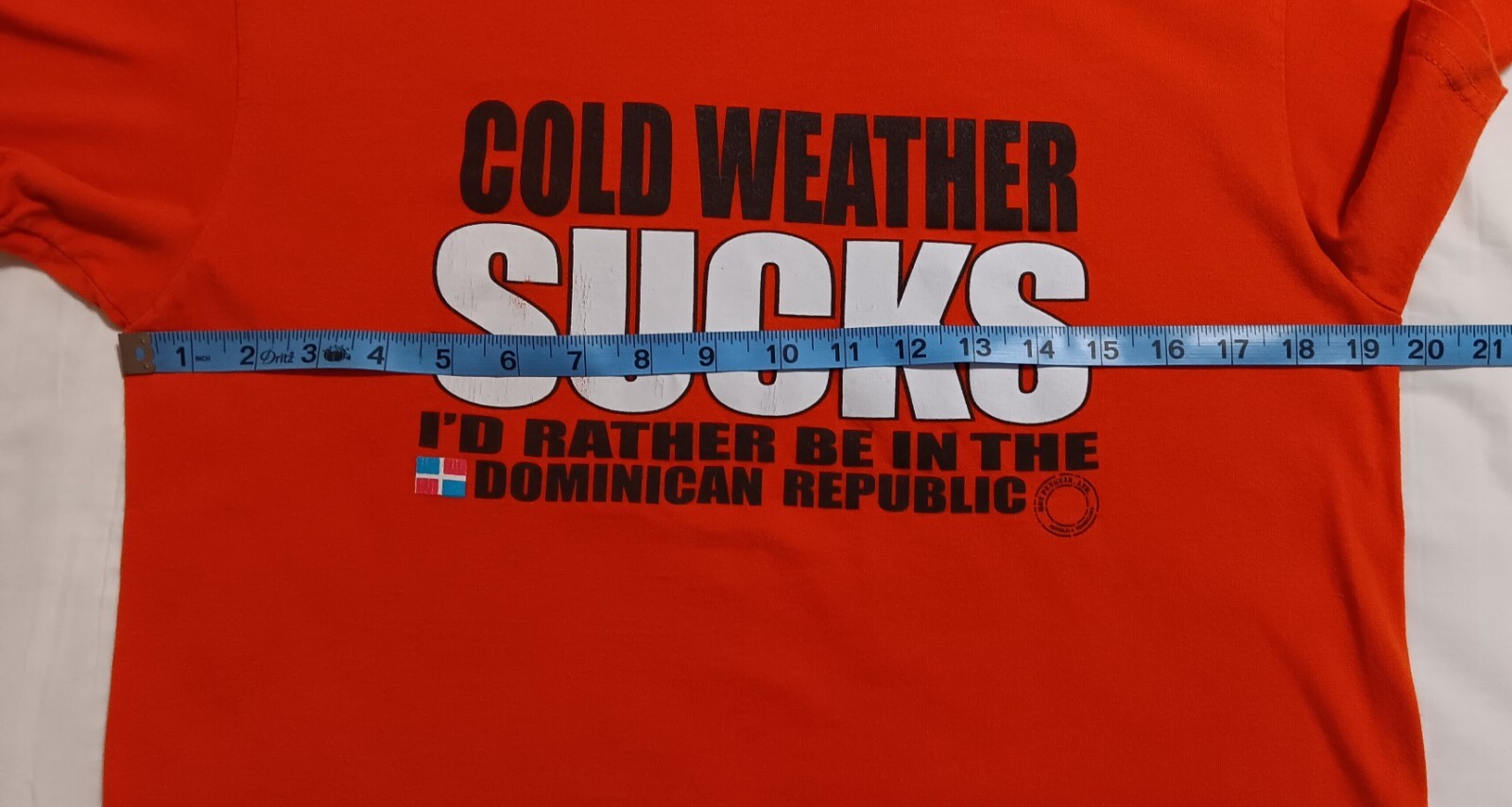 Hot Penguin T-Shirt - Cold Weather Sucks - Dominican Republic Orange S/S Size M gallery