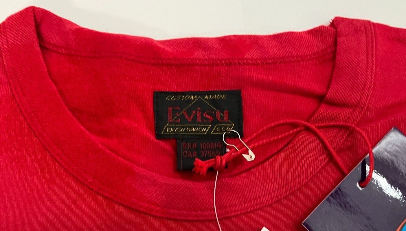 Mens Evisu logo Long Sleeve Japanese Cities T-shirt Tee USA size retail $208.00 gallery