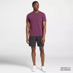 VRST Men’s Essential Pocket Tee, Dark Cranberry, L