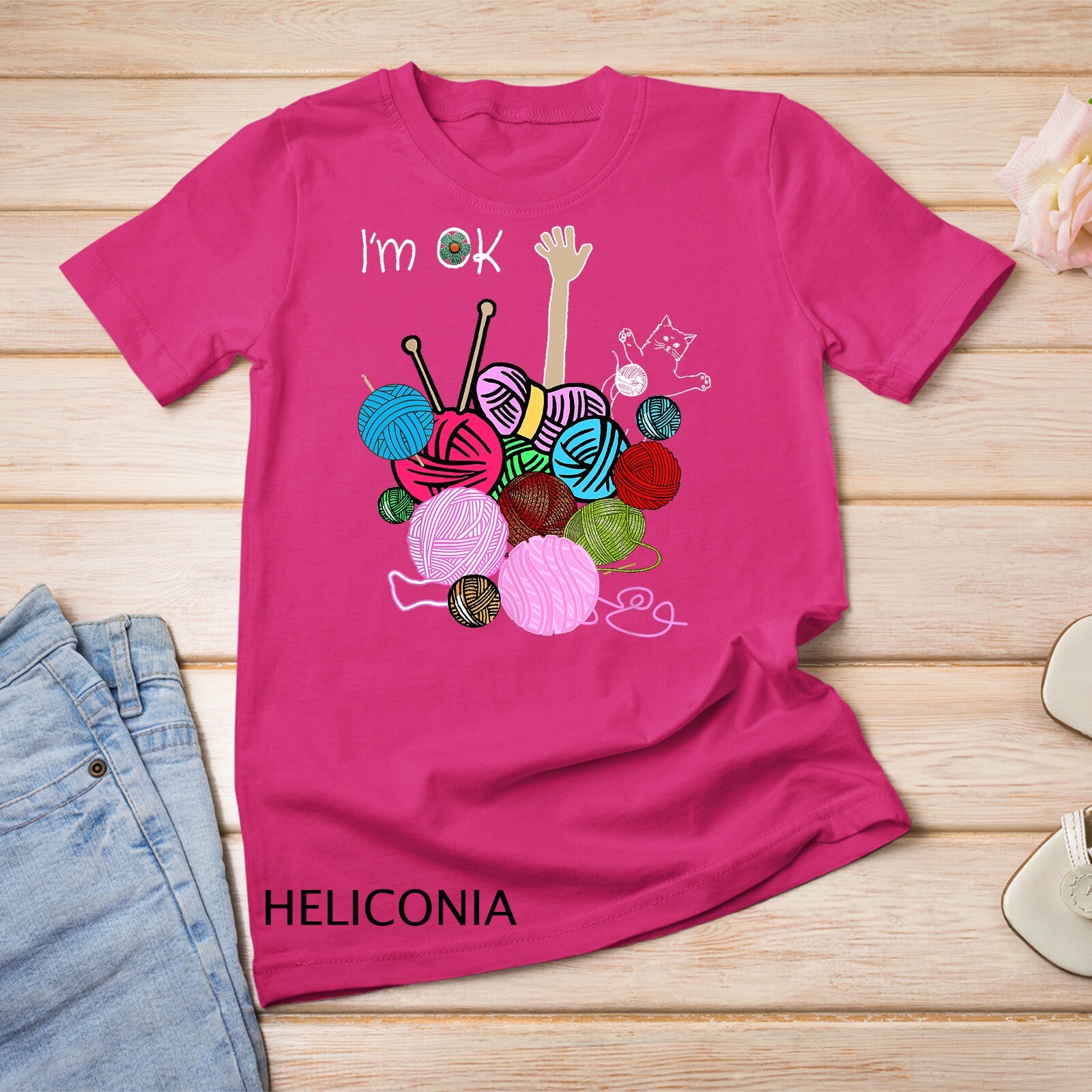I'm Ok Crochet And Knitting Funny Crocheting T-Shirt Unisex T-shirt gallery