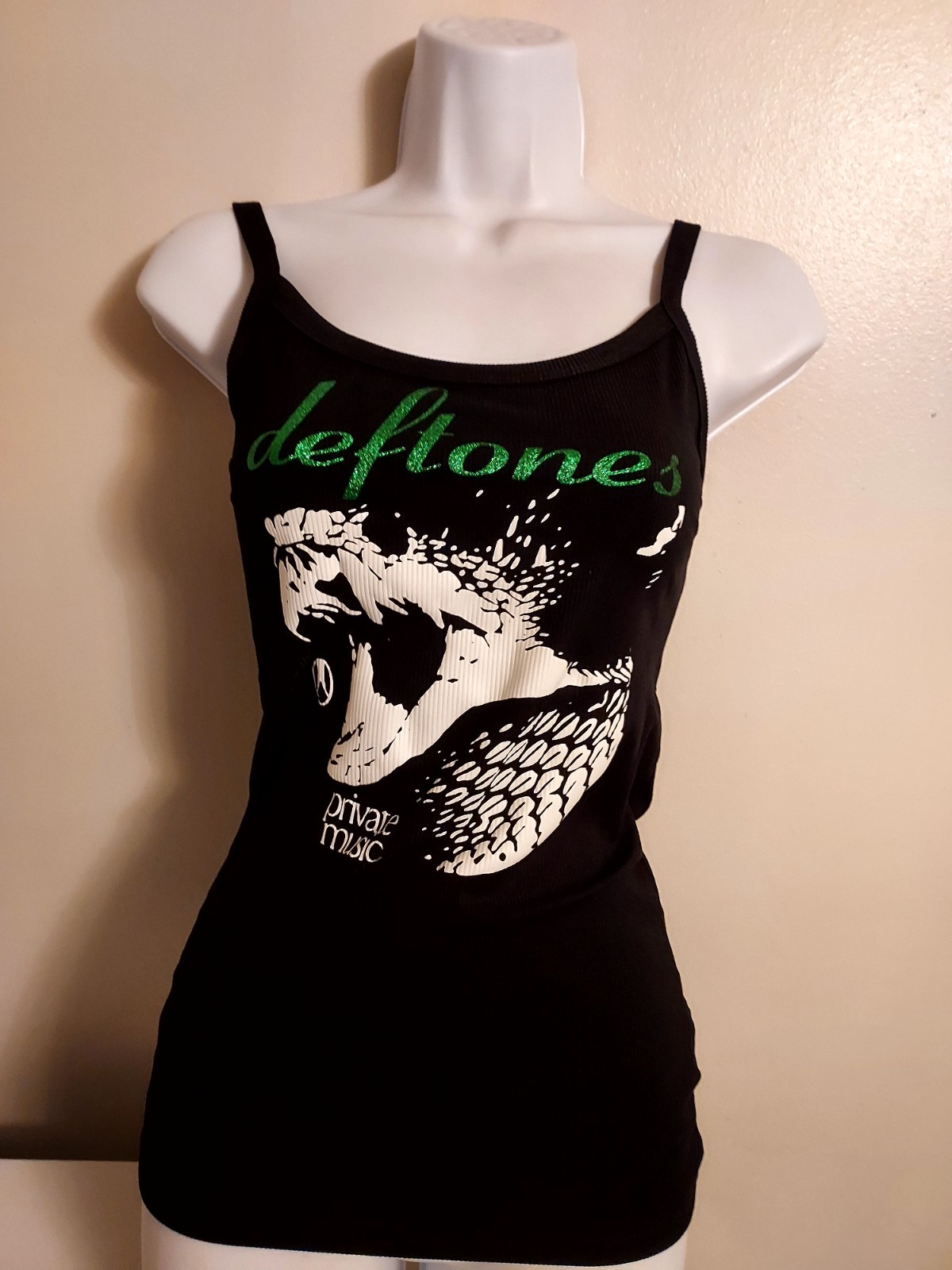 Deftones tank top Private Music Allbum Shirt Deftones Deftones Glitter Xxs -3xl