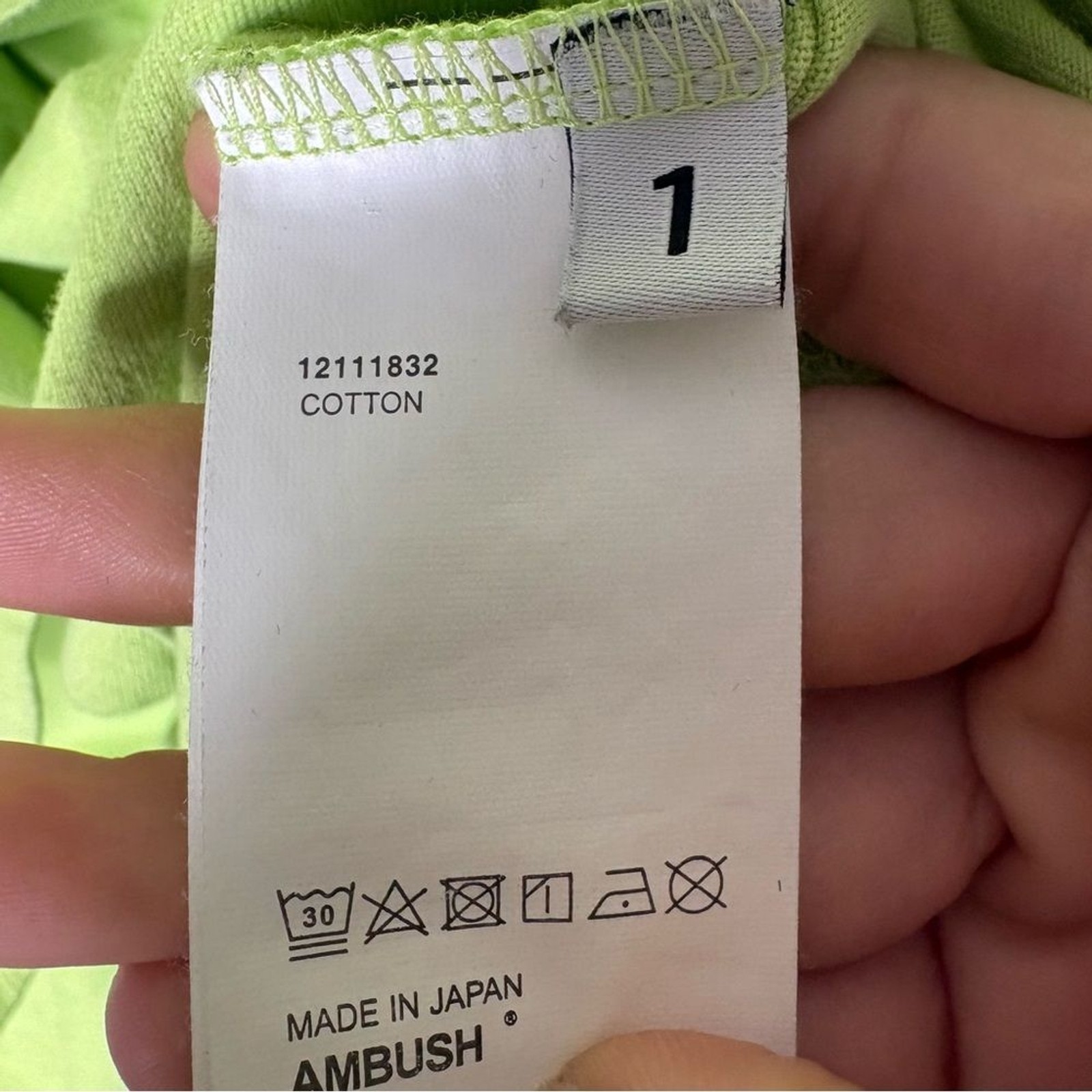 Ambush Neon Green Utility Waist Pocket T Shirt Small AW19 Japan gallery