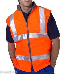 Reversible High Viz VisFleeced Lined Warm Padded Body Warmers Work Waistcoats