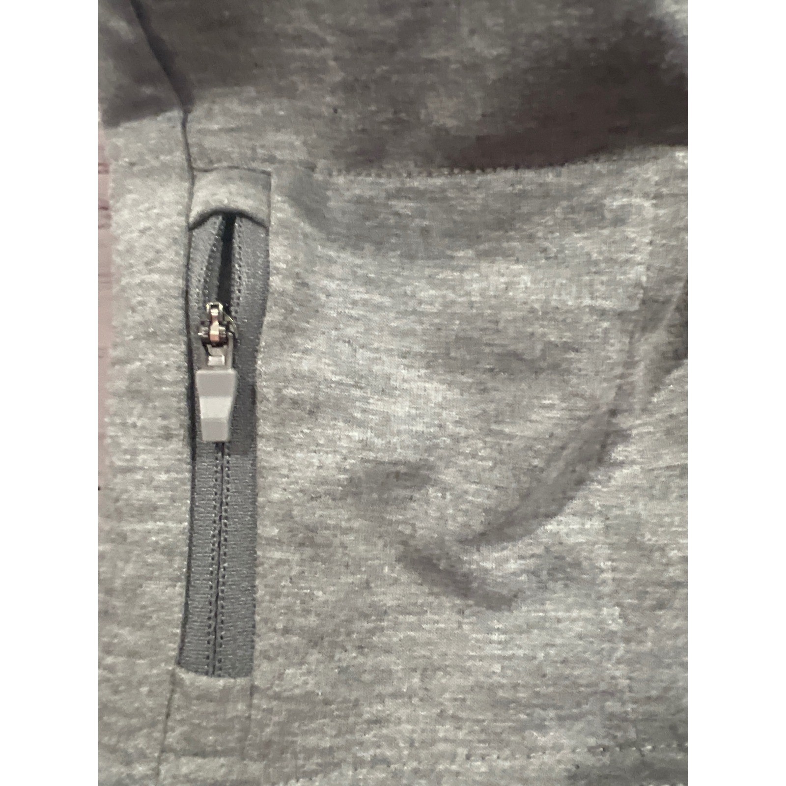 Members Mark Mens Luxury Tee Gray Heather French Terry Zipper Pocket EG5004 M gallery