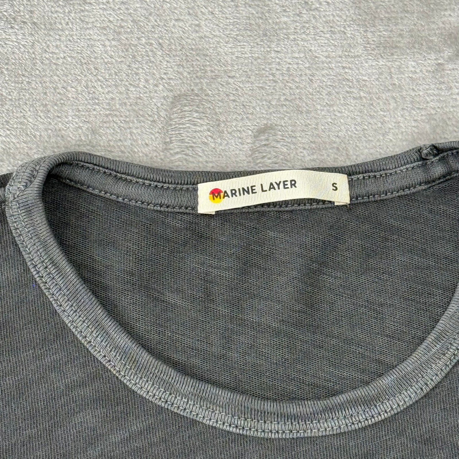 Marine Layer Heavy Slub Pocket Tee Mens Small Forged Iron Gray $64 New NWOT gallery
