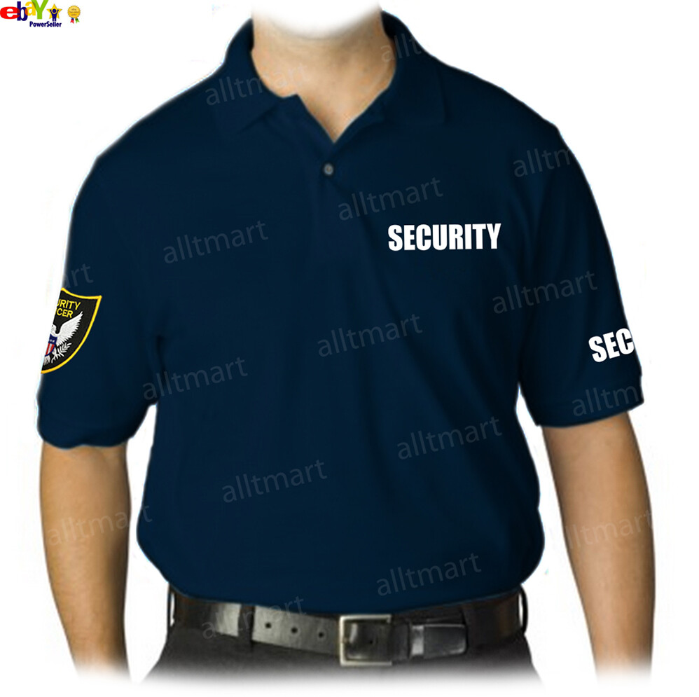 MEN'S PRINTED SECURITY POLO T-SHIRT UNIFORM EMBROIDERY BADGE POLICE STAFF PARTY gallery