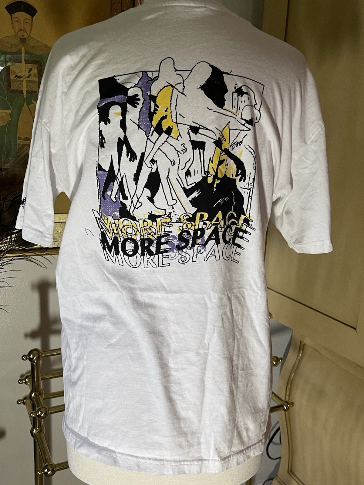 Zara Pulse Men’s More Space T-Shirt White M/40 Medium Graphic Op Art Cool