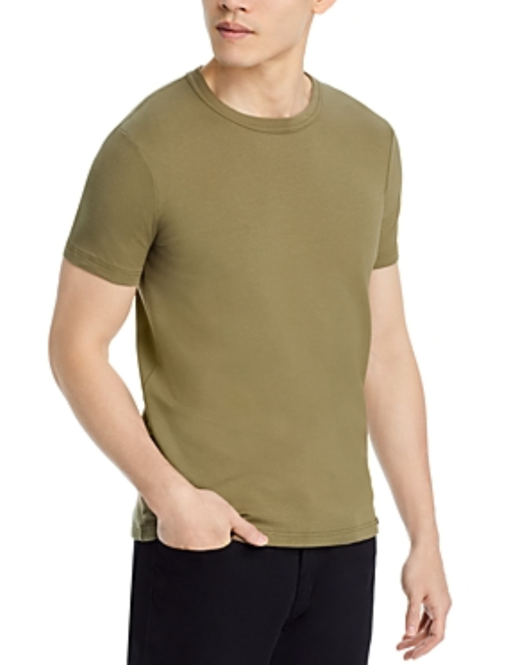 Tom Ford Men Cotton Blend Crewneck Tee Dark Sage Size M gallery