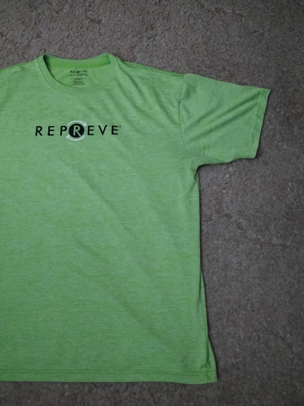 Men's Repreve Lime Green Short Sleeve T-Shirt Size XL Made In USA gallery