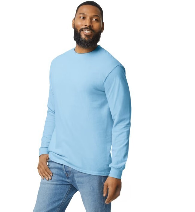 Unisex Heavy Cotton™ Long-Sleeve T-Shirt - Light Blue- Medium gallery