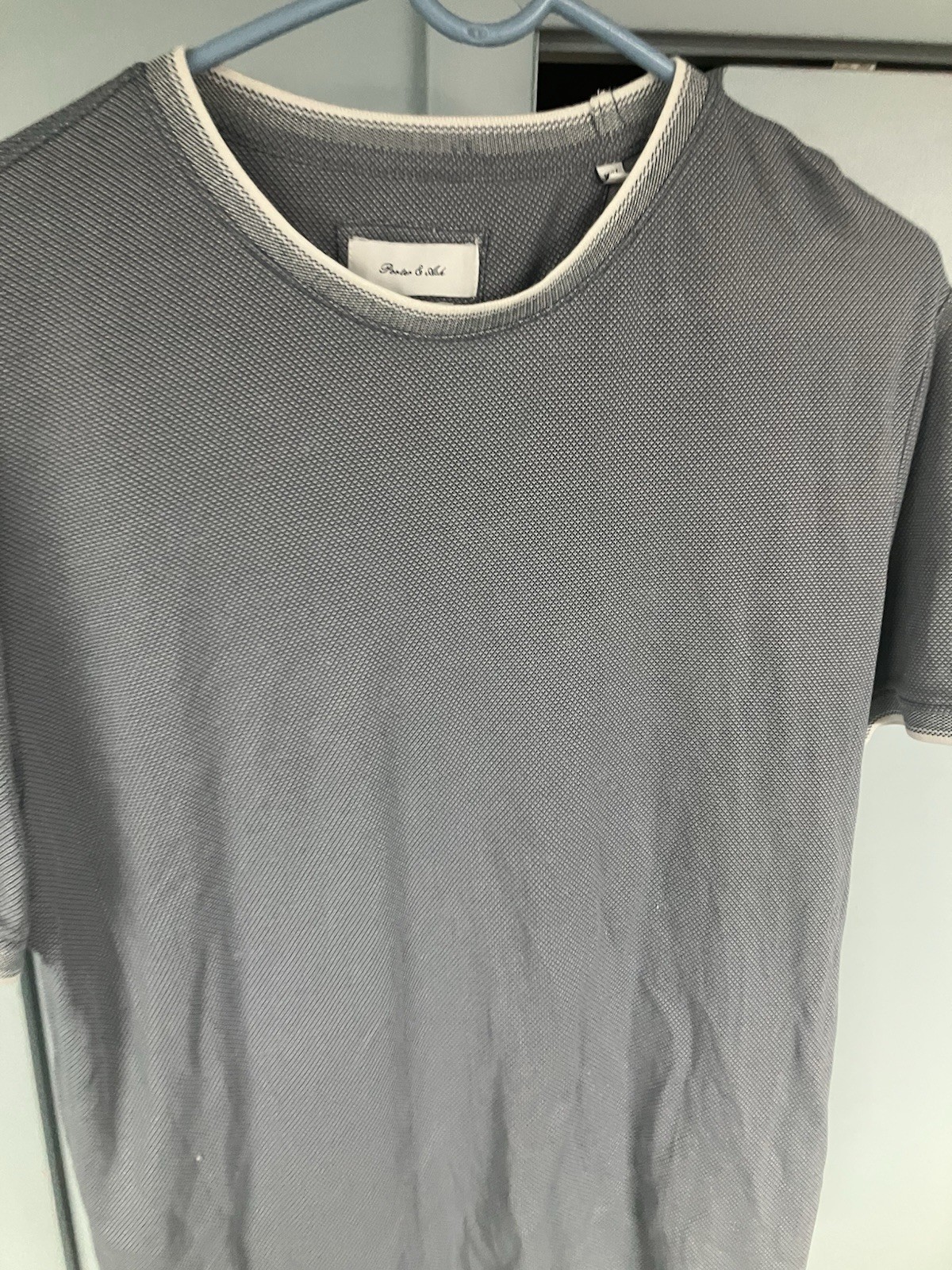 Porter & Ash Designer Modal Blend Fabric Crew Neck Checkered Style Shirt Large gallery