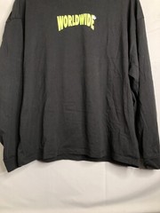 Asos Design Black Worldwide Graphic Doube Sided Long Sleeve T-Shirt Size M MEDIU