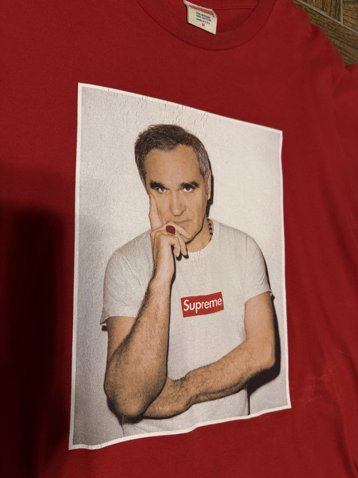 supreme ss16 morissey tee red size medium Rare Vintage Photo gallery