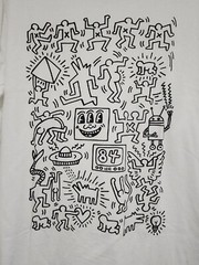 New Keith Haring Art Collage Mens Medium Pop Street Art Soft Cotton L/S Tee