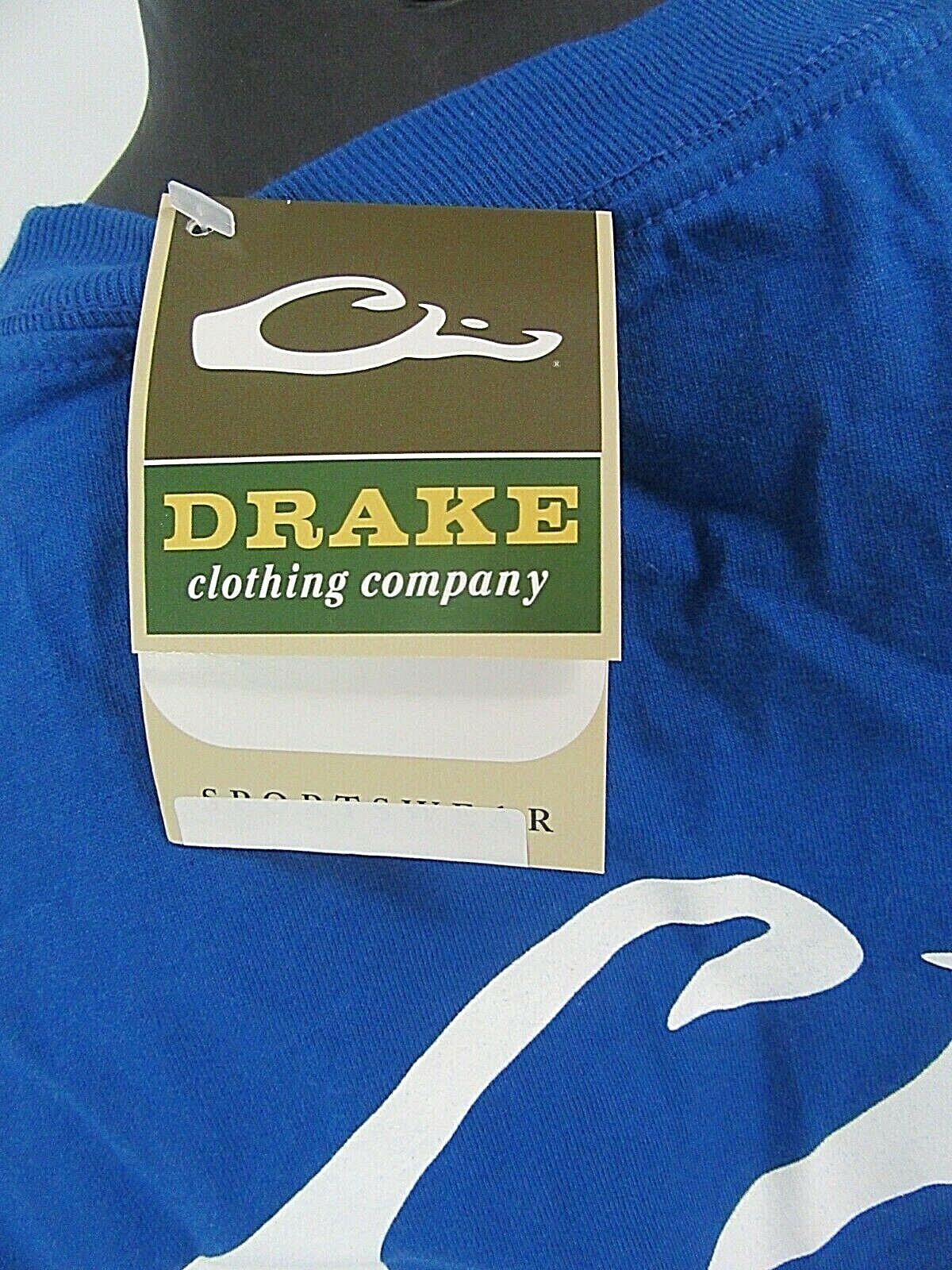 MSRP 19.99 NEW DRAKE WATERFOWL DUCK HEAD LOGO T-SHIRT - BLUE - SIZE M gallery