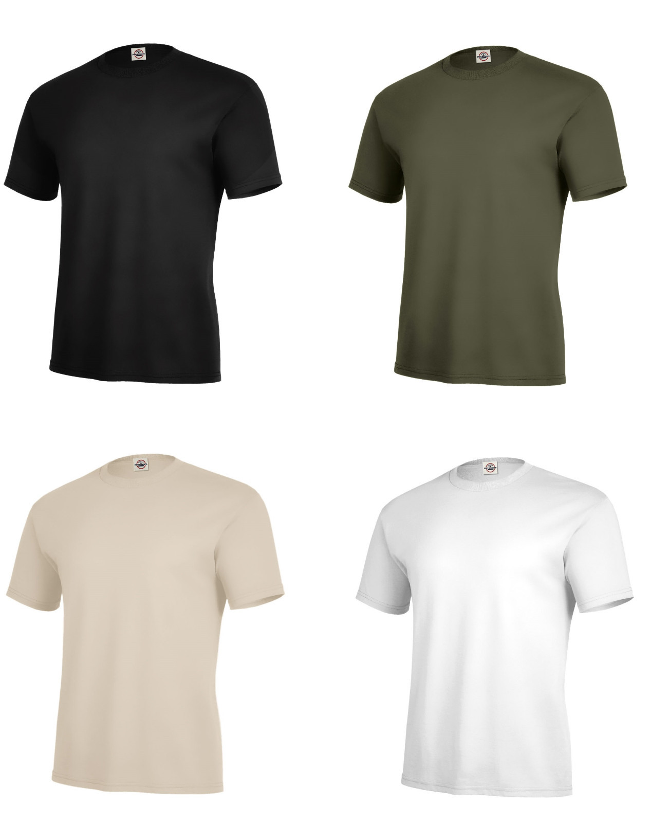 Solid Color T-Shirt Black OD Green Desert Army Navy USMC Plain Blank USAF USMC gallery