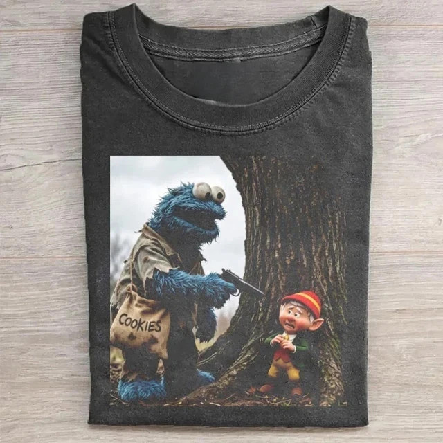 Blue Monster and Forest Elf Edgy T-shirt Heavyweight, Gift For People