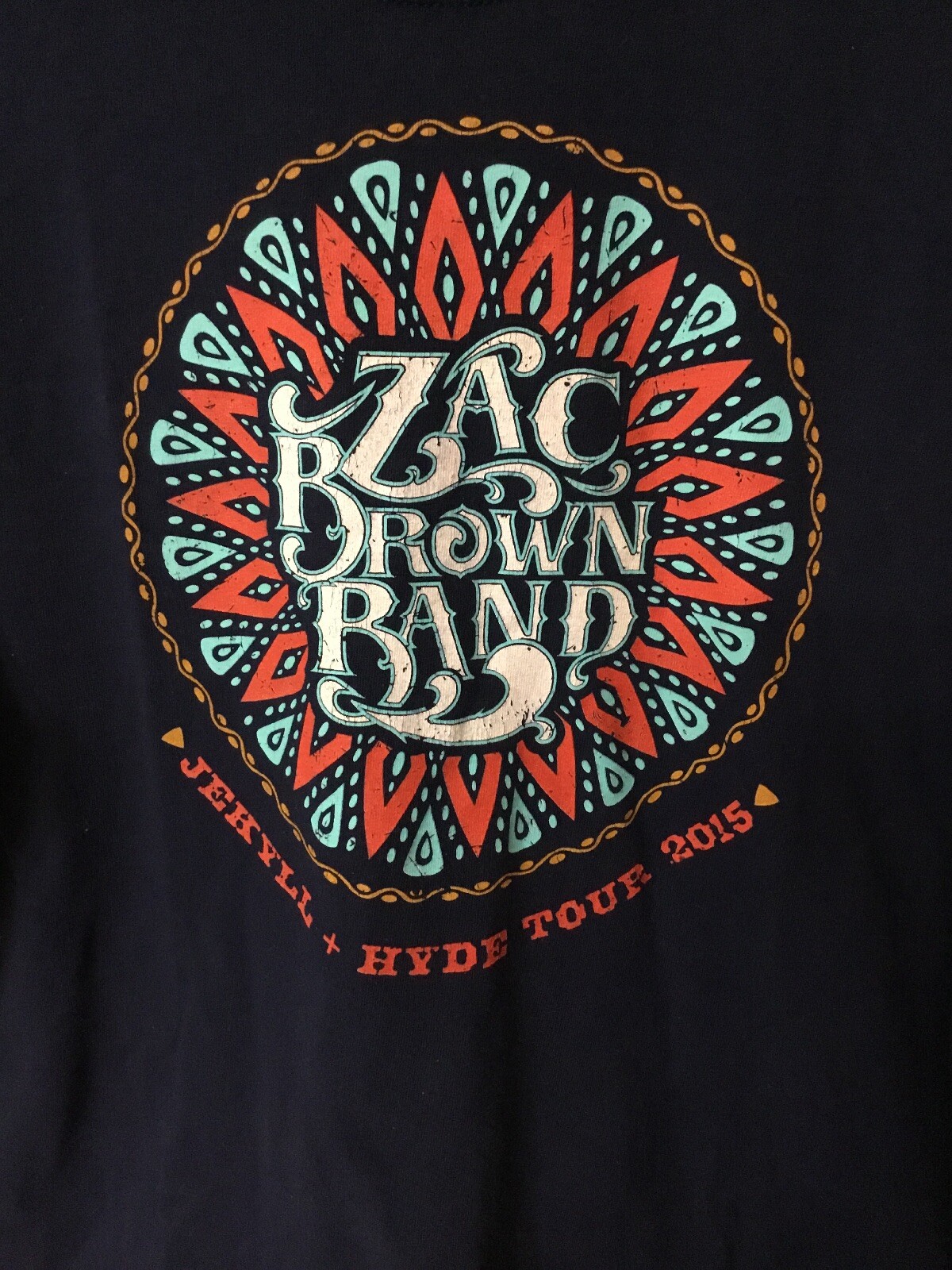 Men’s Zac Brown Band T Shirt Jekyll and Hyde Tour Music 2015 Blue L/S Med Unisex gallery