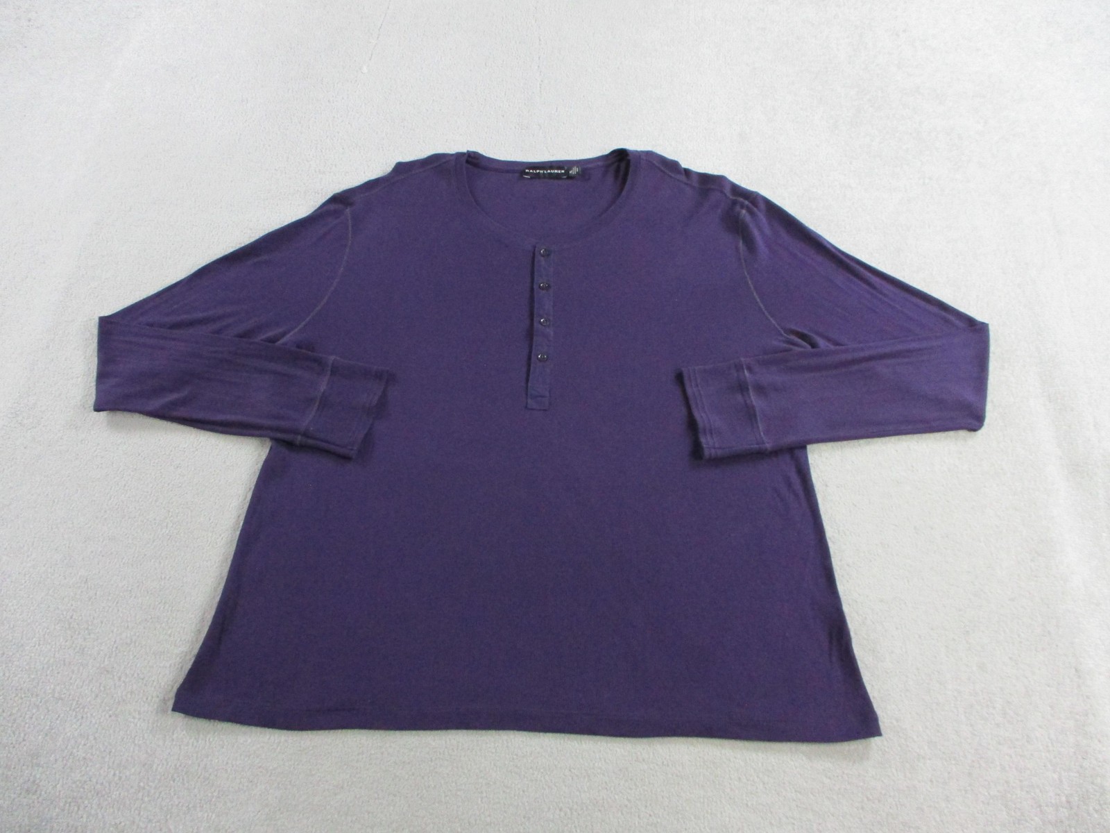 Ralph Lauren Shirt Mens XL Purple Black Label Ribbed Knit Henley Long Sleeve gallery