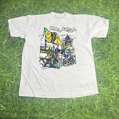 Malaysia Penang Destination Tee Bright Color Graphic Men’s Large Cotton Shirt