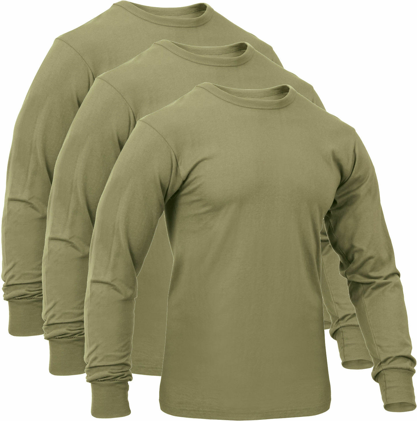 3 Pack Coyote Brown Official AR 670-1 Tactical US Army Solid Long Sleeve T-Shirt gallery