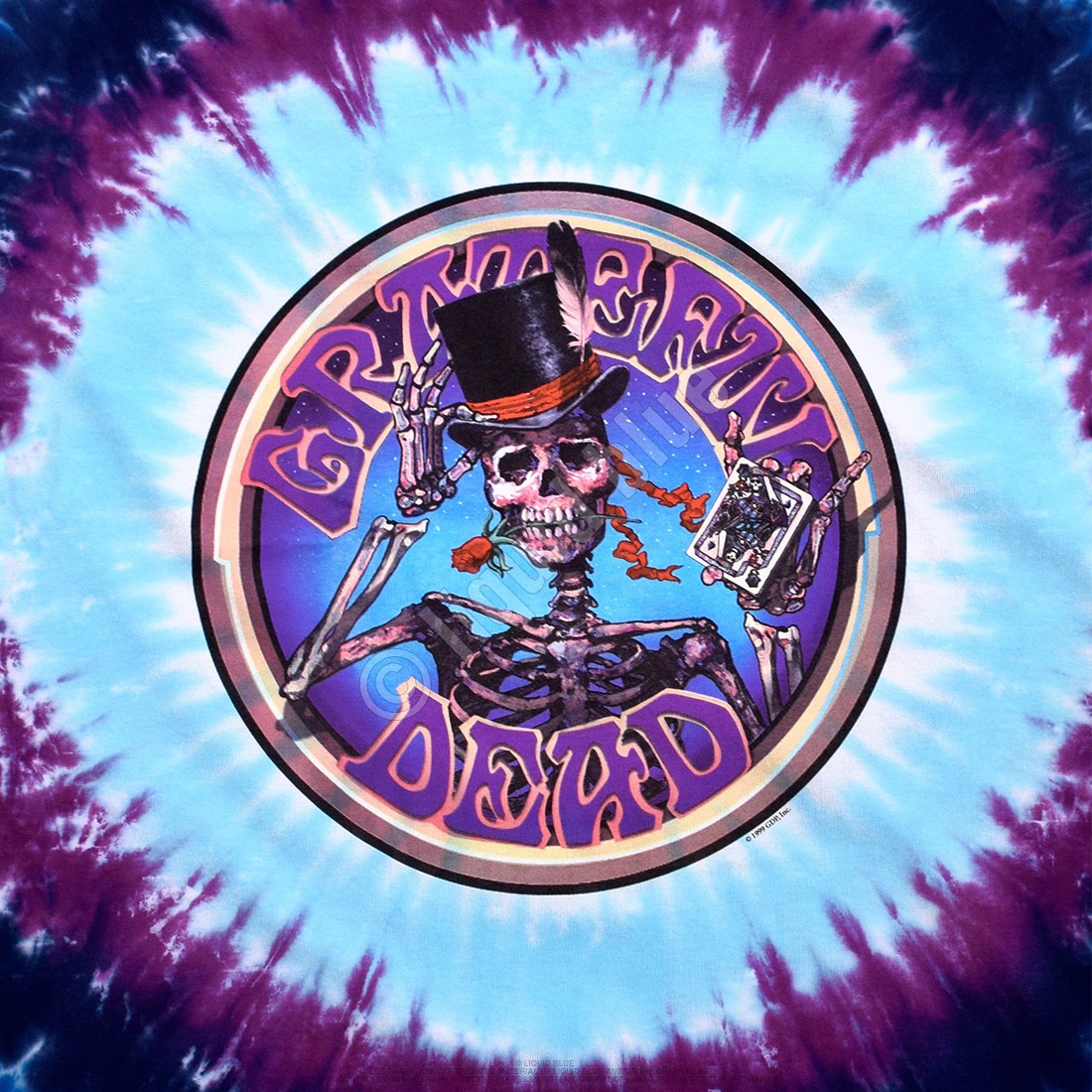Grateful Dead Queen Of Spades Tie-Dye T-Shirt Liquid Blue gallery