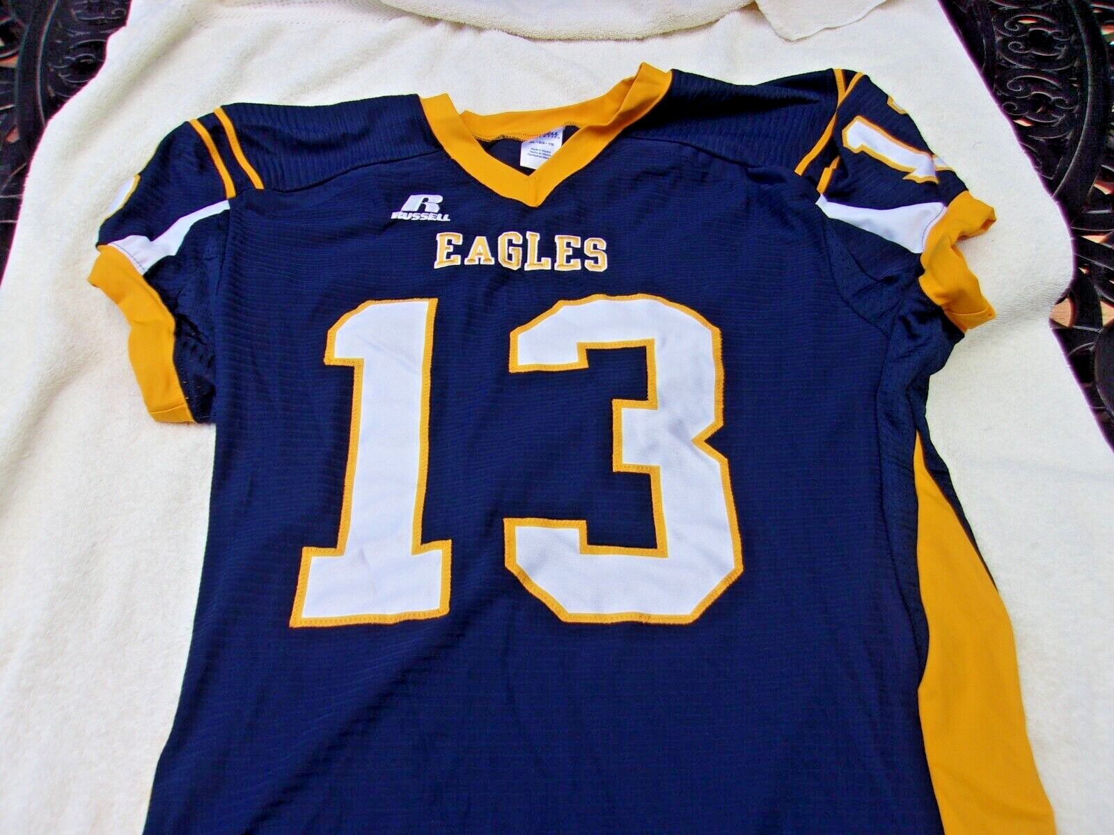 NWOT Russell game cut football jersey, nylon blend, mens XL, teams, colors, long gallery
