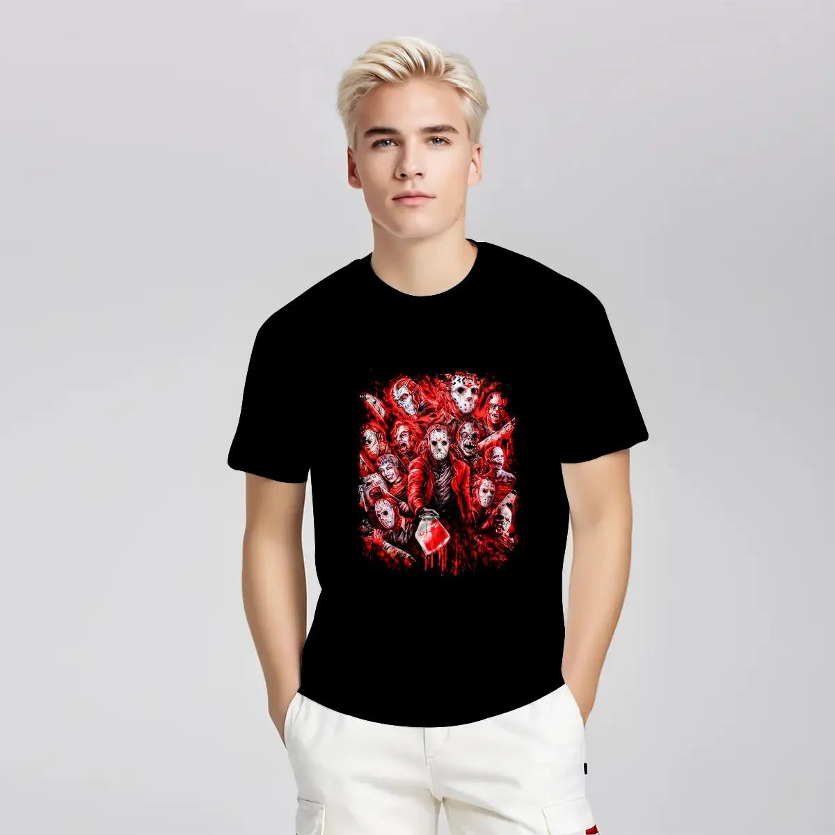 NEW Classic Horror Movies T-shirt Villains Collage Horror Fan (Made in the USA) gallery