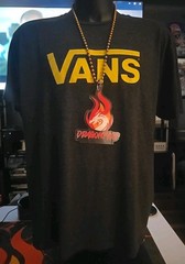 VANS, MENS Dark Heather GRAY Yellow LOGO Short Sleeve Crew Neck T SHIRT 2XL