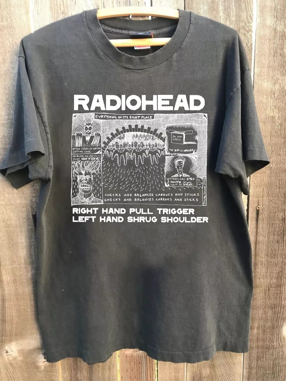 Radiohead Band 90s Graphic Short Sleeve Charcoal Unisex T shirt Men Women gallery