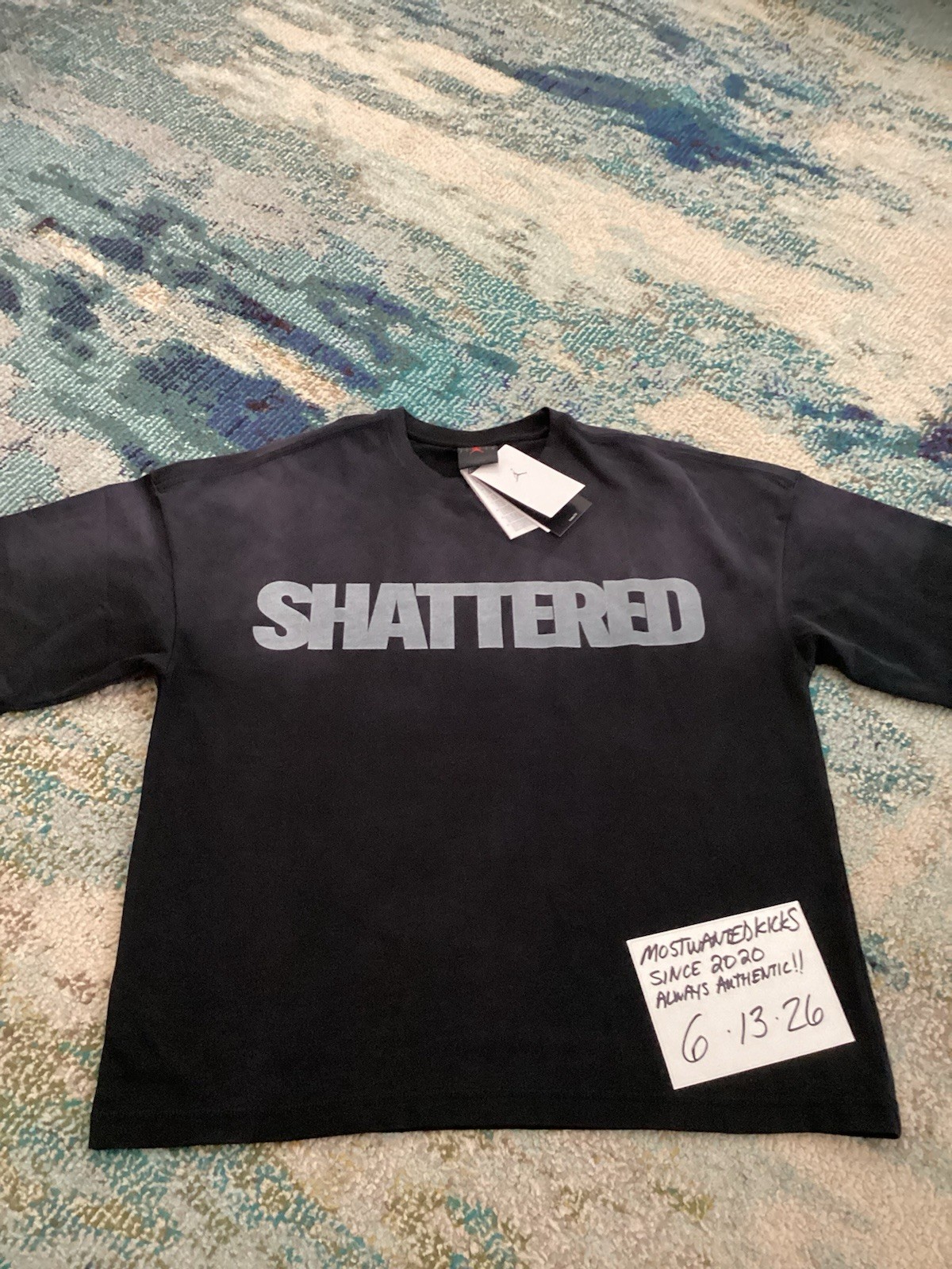NWT Nike Air Jordan Shattered Backboard Black Loose Fit T-Shirt Men’s Sz S