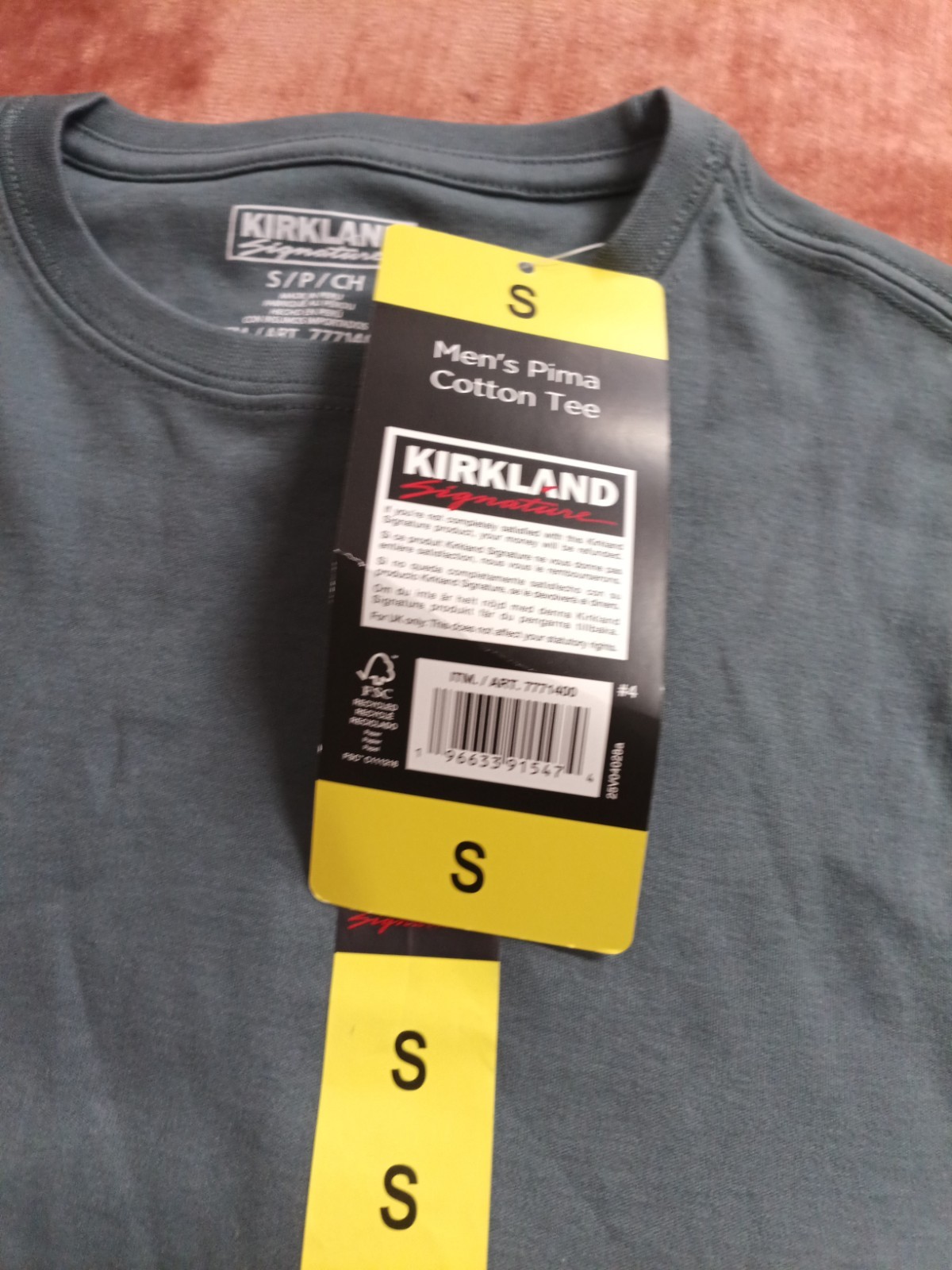 Kirkland Signature Men’s Pima Cotton Slub Tee, Gray, Size S gallery